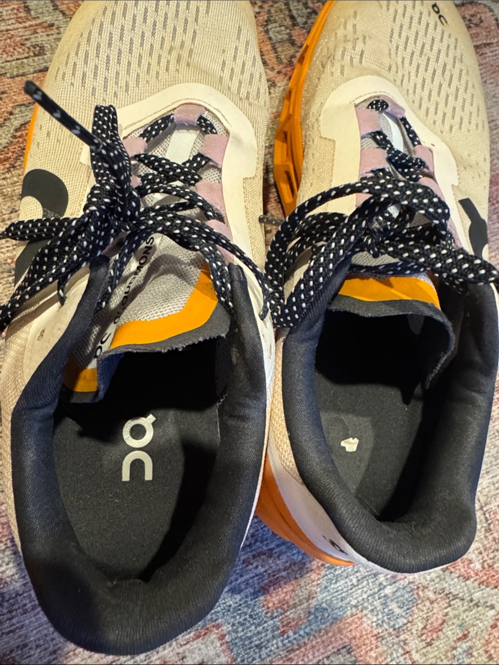 On Running Women Cloudmonster Running Shoes - White & Orange - Picture 7 of 12